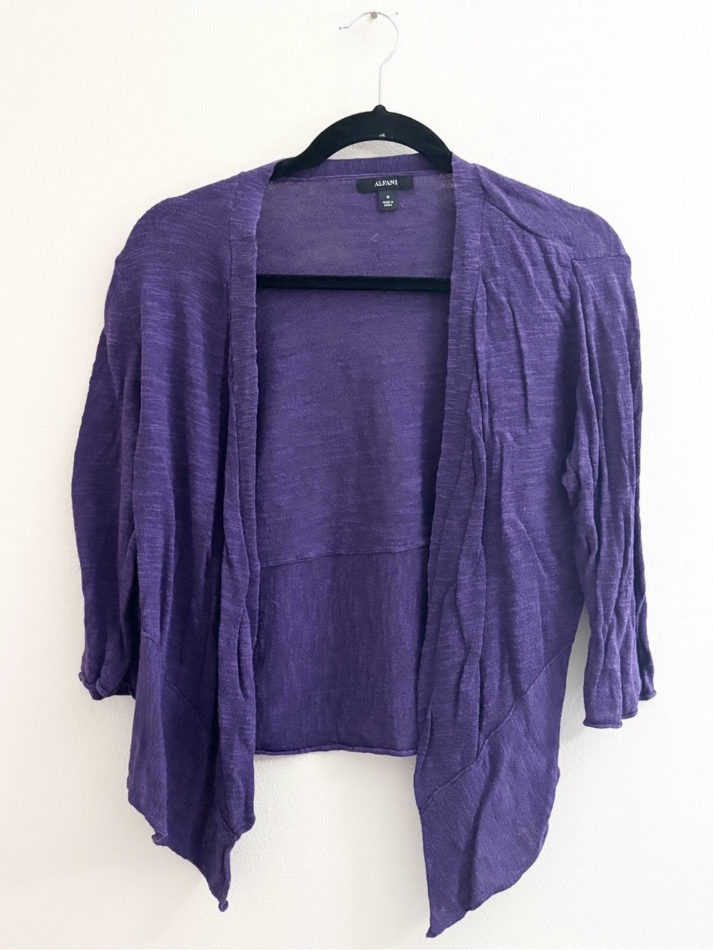 5/$15 🩷 MUST BUNDLE Alfani Linen Purple Open-Front Women’s Cardigan Sweater